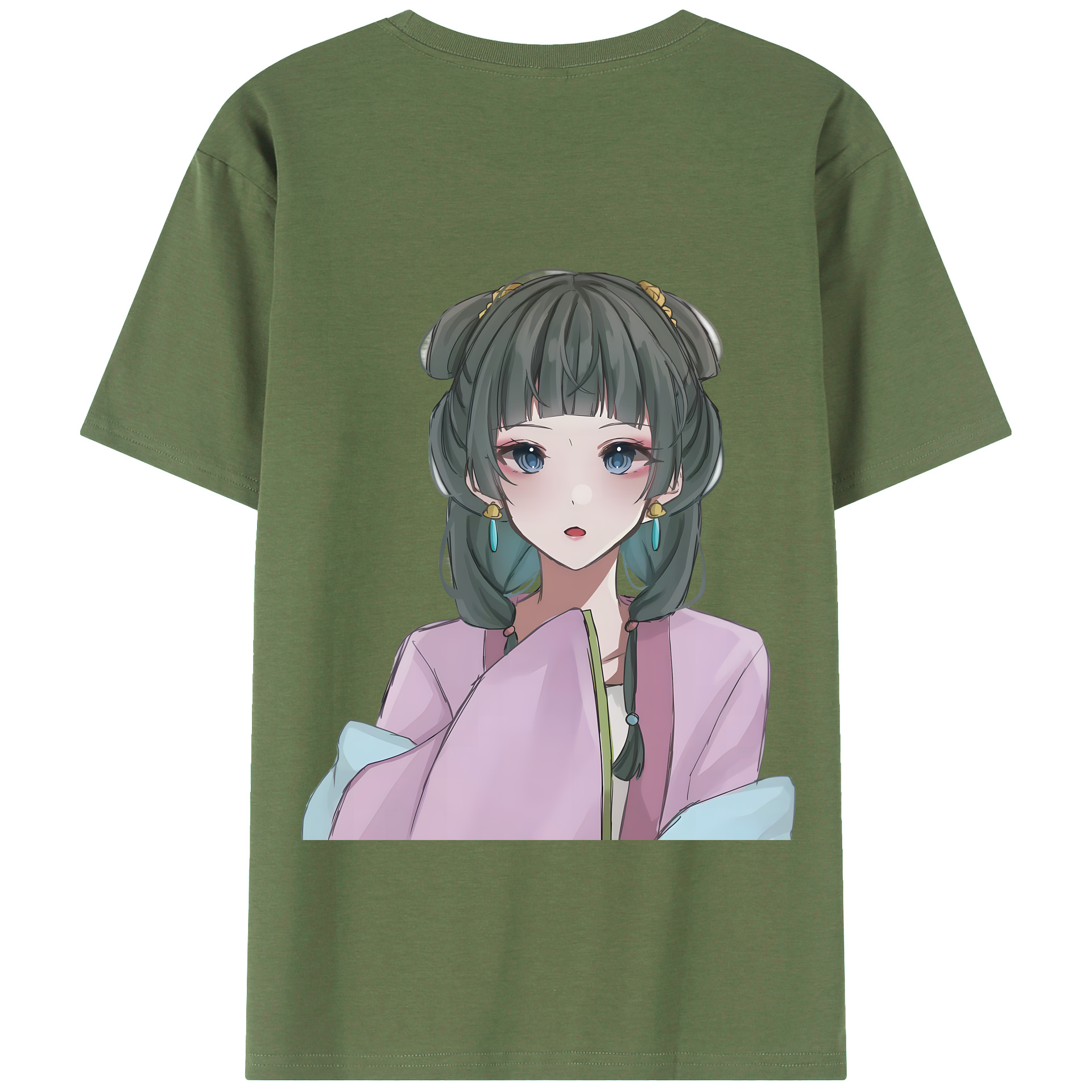 （画像用） 薬屋のひとりごと The Apothecary Diaries 綿100％ メンズ半袖Tシャツ（バックプリント） 通気性